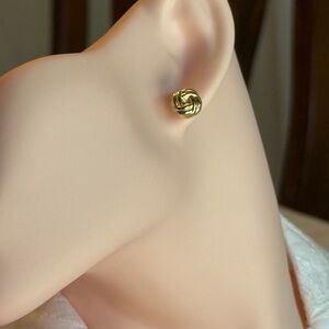 Minimalistic Gold Tone Knot Earrings